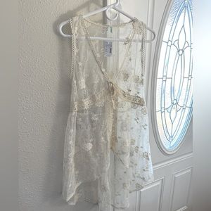 NWT 🤍 Maurice’s Gorgeous Cream Colored Vintage Lace Summer Kimono.